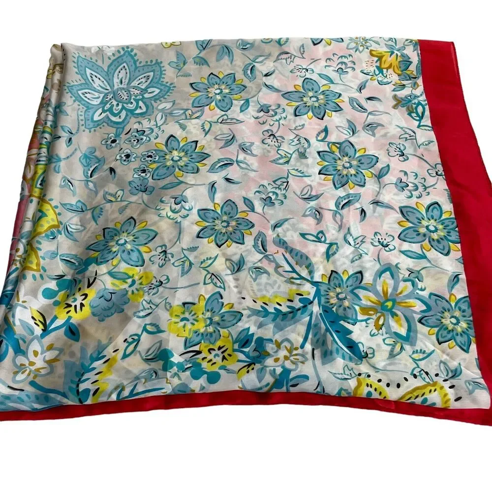 Pretty persuasions pink floral rectangle scarf wrap